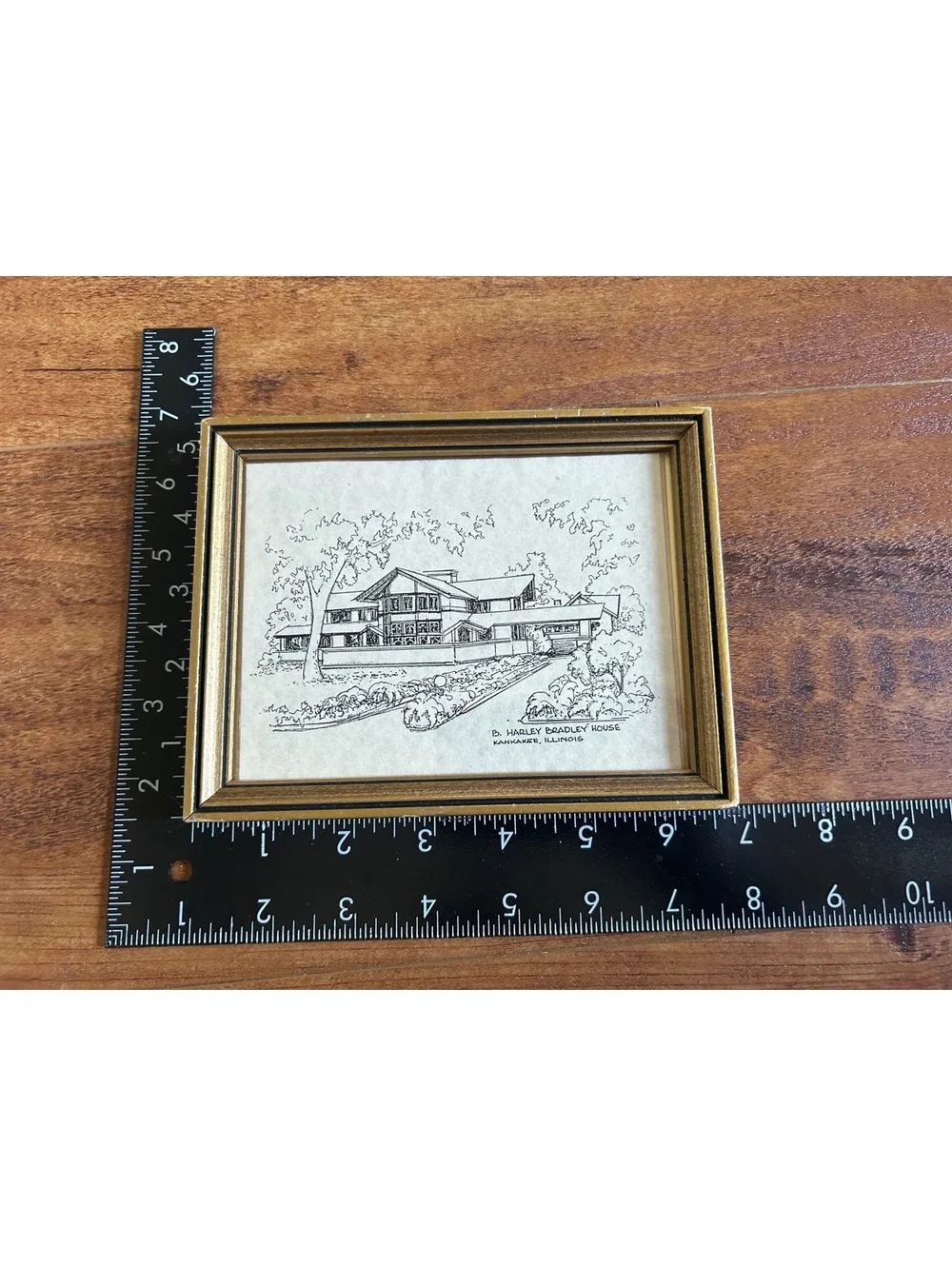Framed Sketch of B. Harley Bradley House, Kankakee Illinois